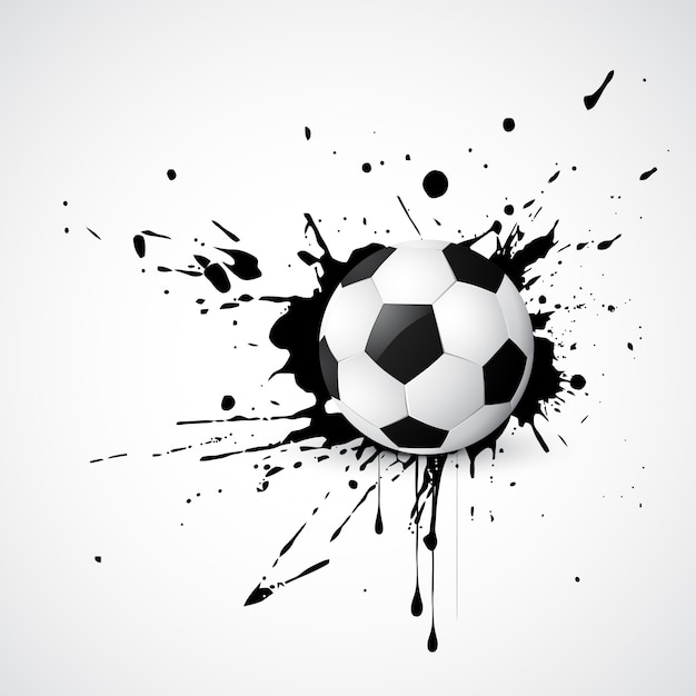 Voetbal geplaatst op grunge ontwerp