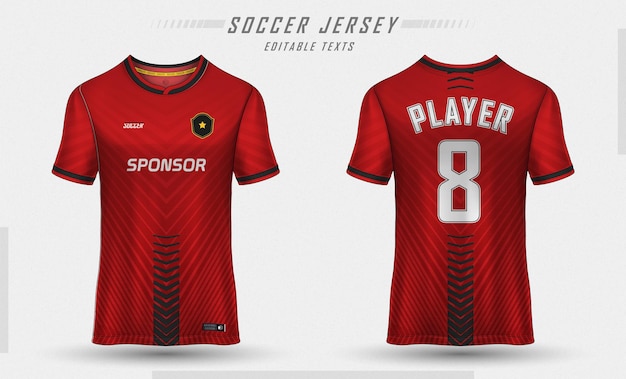 Gratis vector voetbal jersey sjabloon sport t-shirt ontwerp