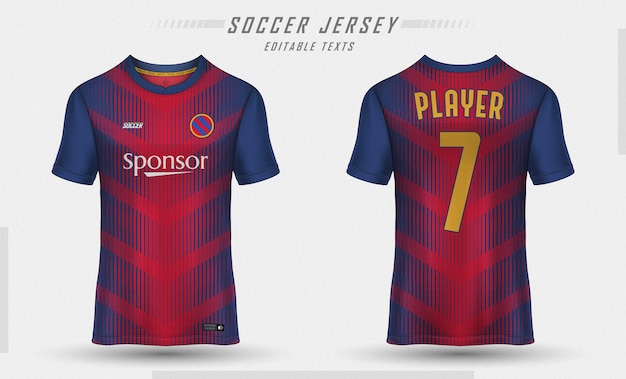 Gratis vector voetbal jersey sjabloon sport t-shirt ontwerp