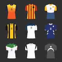 Gratis vector voetbal shirts collectie