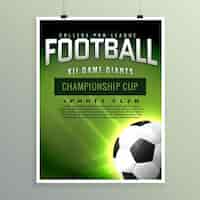Gratis vector voetbal sport kampioenschap spel flyer template