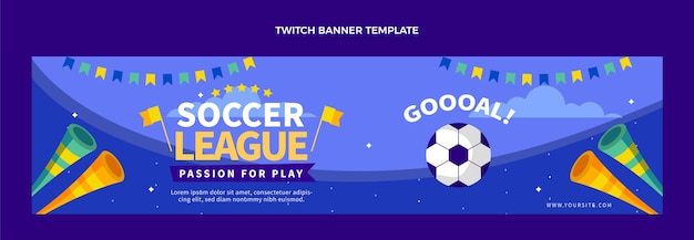 Gratis vector voetbal twitch banner