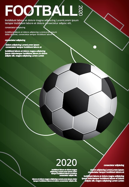 Gratis vector voetbal voetbal poster vestor illustratie