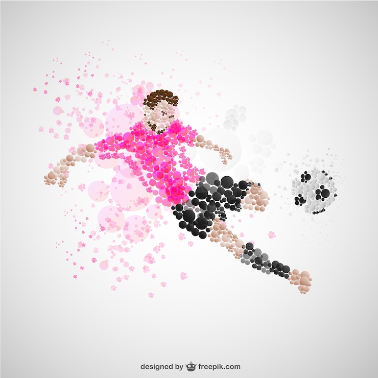 Gratis Vector voetballer kick vector
