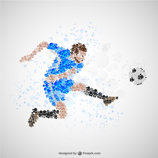 Gratis vector voetballer schoppen voetbal