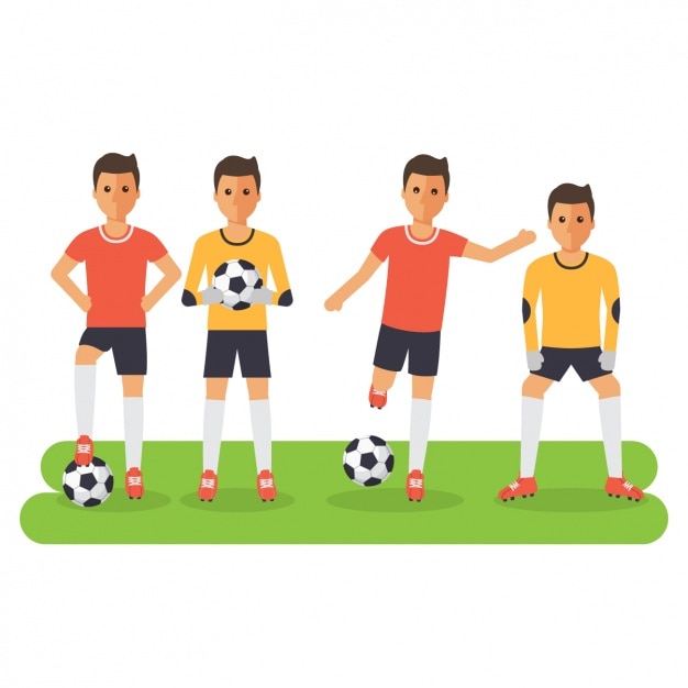 Gratis Vector voetballers ontwerp