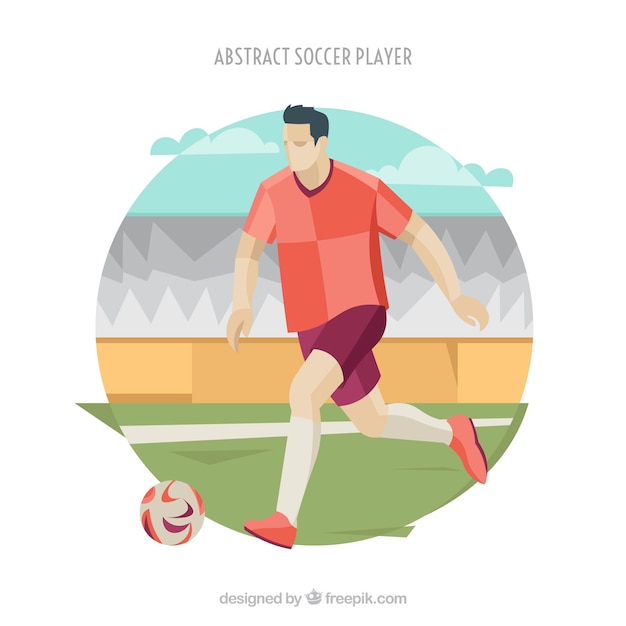 Gratis vector voetbalspelerachtergrond in abstracte stijl