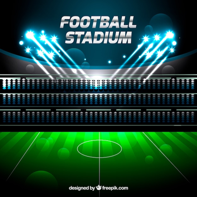 Voetbalstadion in realistische stijl