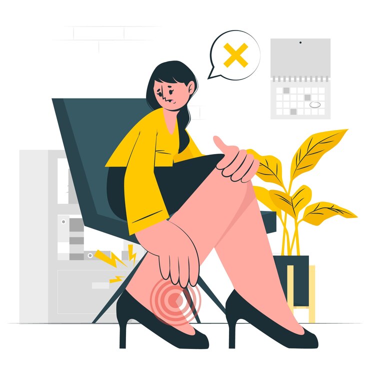 Gratis Vector voetpijn concept illustratie