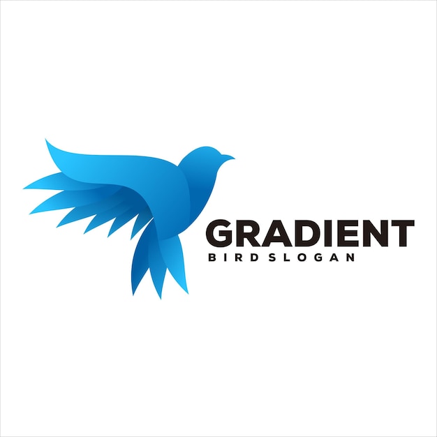 Vogel kleurrijke geometrische gradiënt logo vector