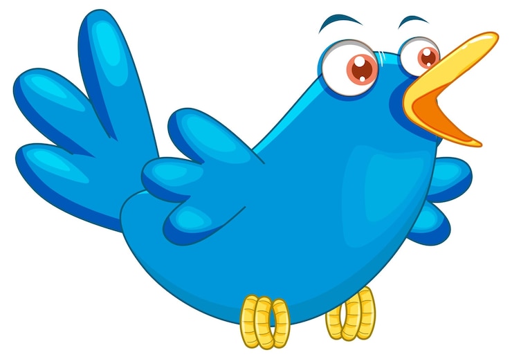 Gratis Vector vogel met blauwe veren