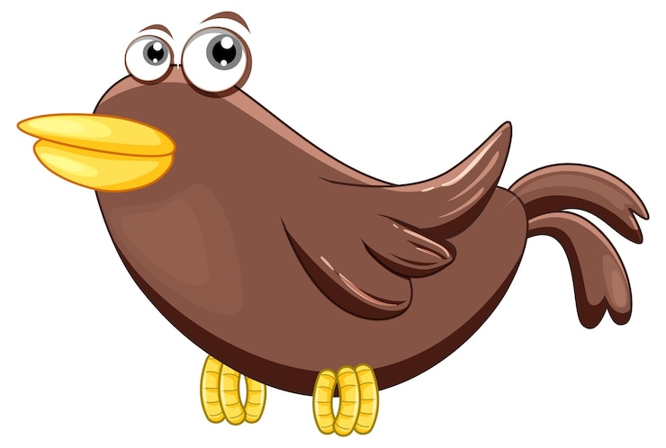 Gratis Vector vogel met bruine veren