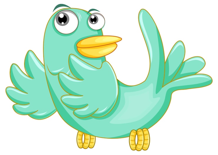 Gratis Vector vogel met groene veren