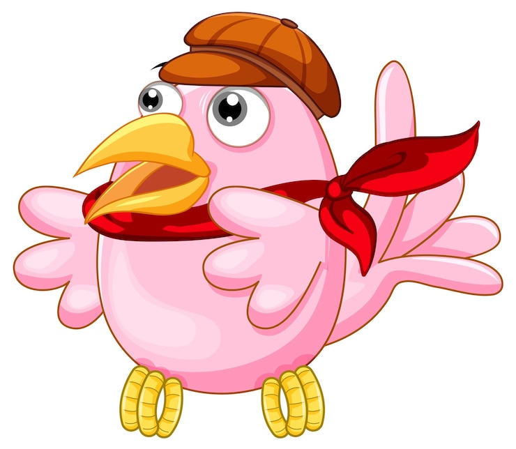 Gratis Vector vogel met roze veren