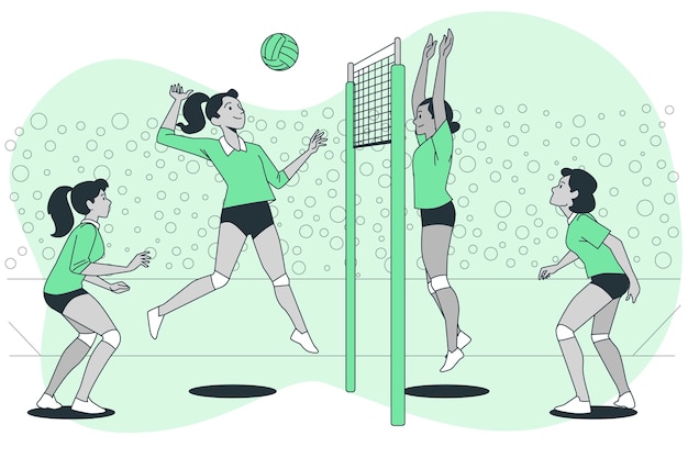 Volleybal concept illustratie