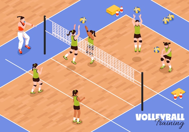 Gratis vector volleybal kids team achtergrond