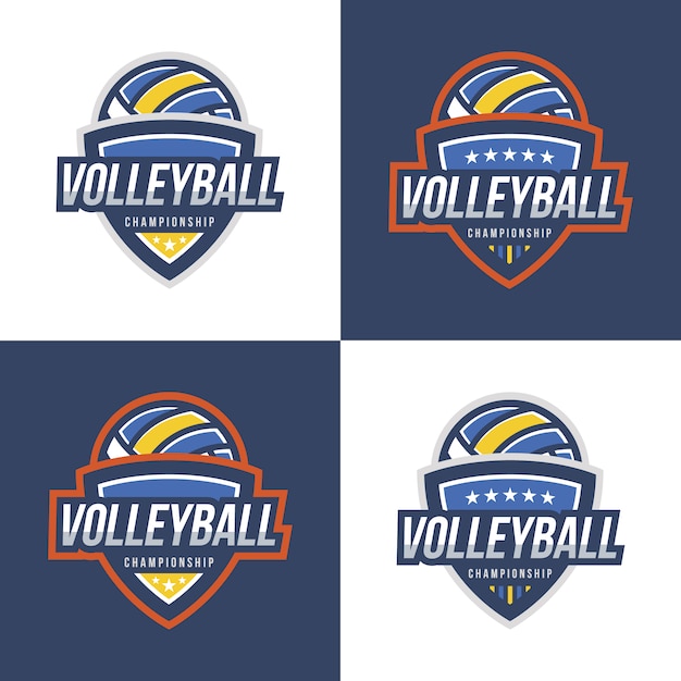 Gratis vector volleyball logo ontwerp collectie