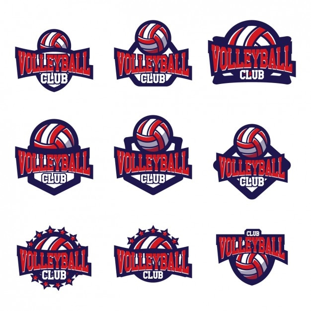 Gratis vector volleyball logo templates ontwerp