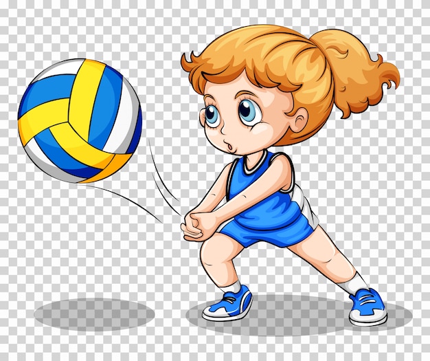 Gratis vector volleybalspeler op transparant