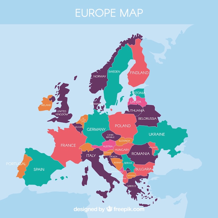 Gratis Vector voltooid europa kaart