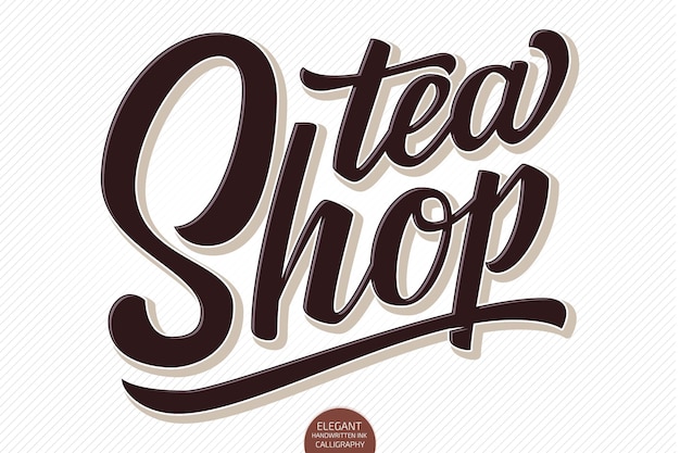 Gratis vector volumetrische letters - tea shop