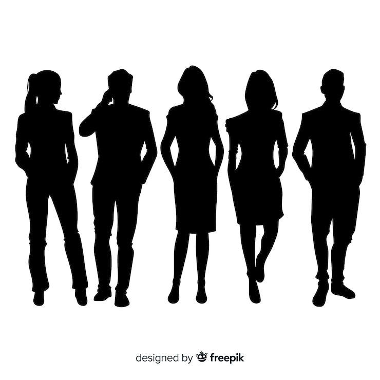 Gratis Vector volwassen mensen silhouetten achtergrond