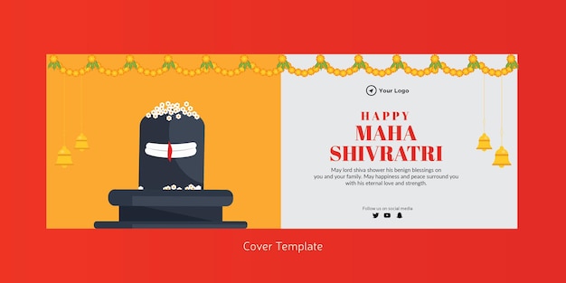 Voorbladontwerp van hindoe-festival happy maha shivratri-sjabloon