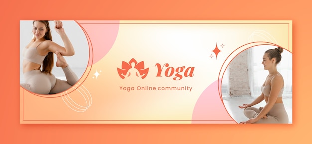 Gratis vector voorbladsjabloon voor sociale media voor yoga-retraite en meditatiecentrum