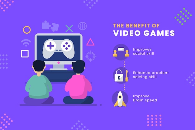 Gratis vector voordelen van het spelen van videogames