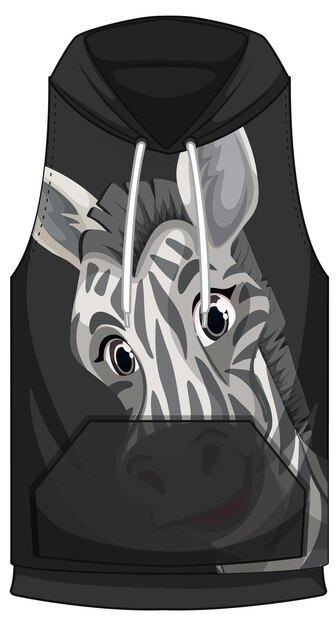 Voorkant hoodie mouwloos met zebrapatroon