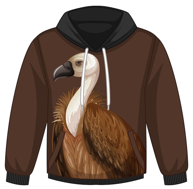 Gratis vector voorkant hoodie sweater met gierpatroon