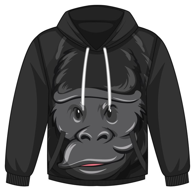 Voorkant hoodie trui met gorilla patroon