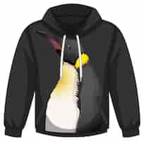 Gratis vector voorkant hoodie trui met pinguïn patroon