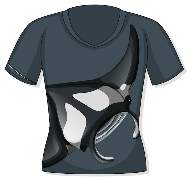 Gratis vector voorkant van t-shirt met pijlstaartrogpatroon