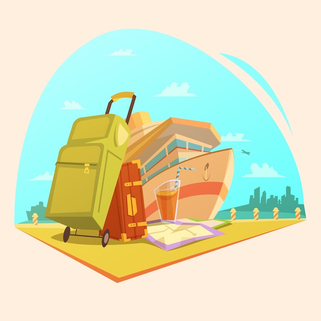 Gratis vector voyage cartoon concept