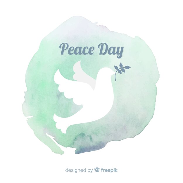 Vrede dag achtergrond met witte duif