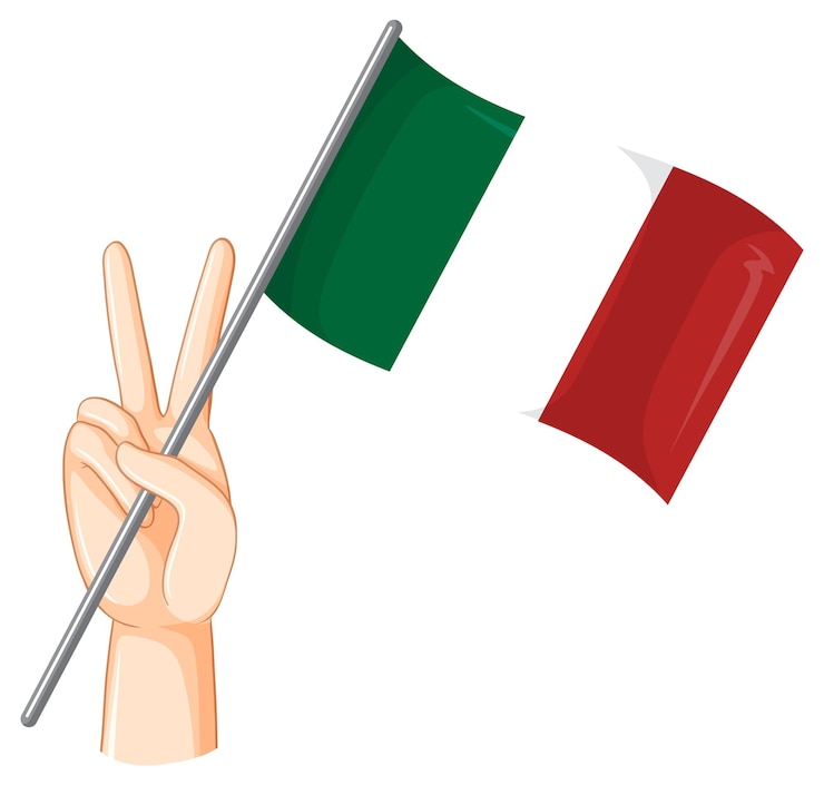 Gratis Vector vrede en eenheid met de italiaanse vlag