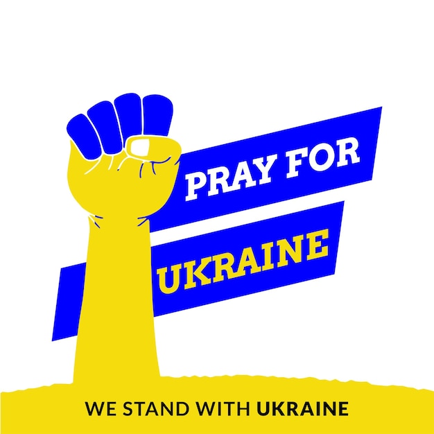 Gratis vector vrede voor oekraïne blauw geel witte achtergrond social media design banner gratis vector