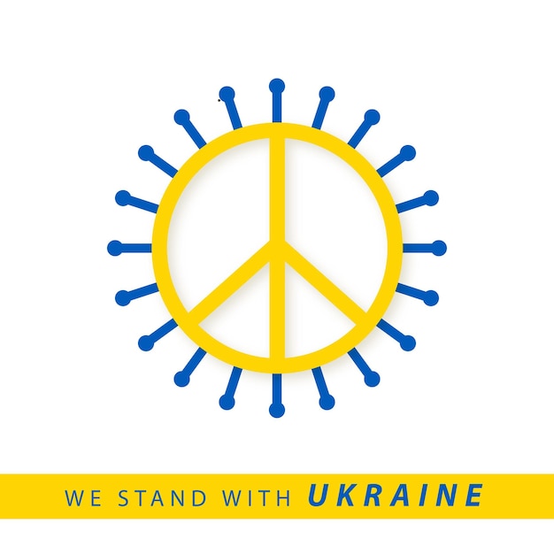 Vrede voor Oekraïne Blauw Geel Witte Achtergrond Social Media Design Banner Gratis Vector