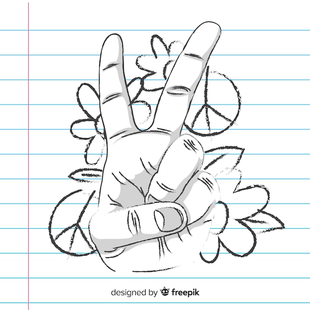 Gratis vector vredesteken hand