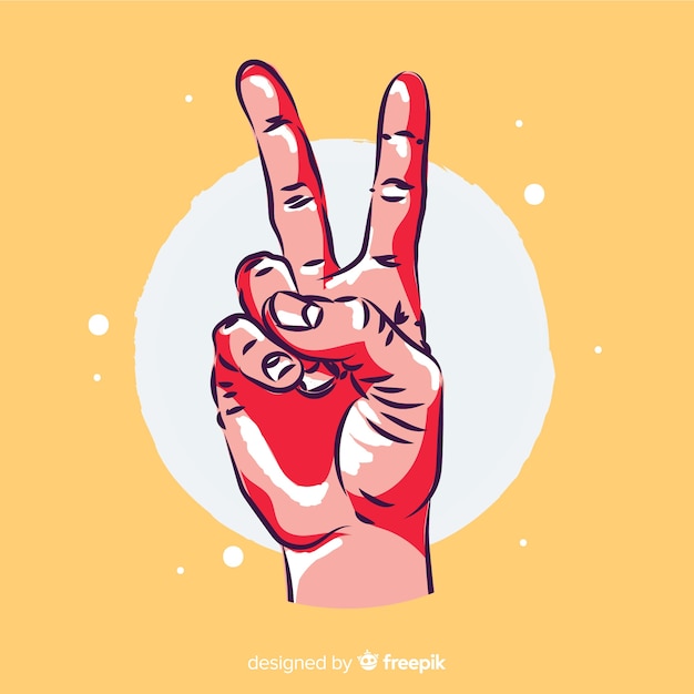 Gratis vector vredesteken hand