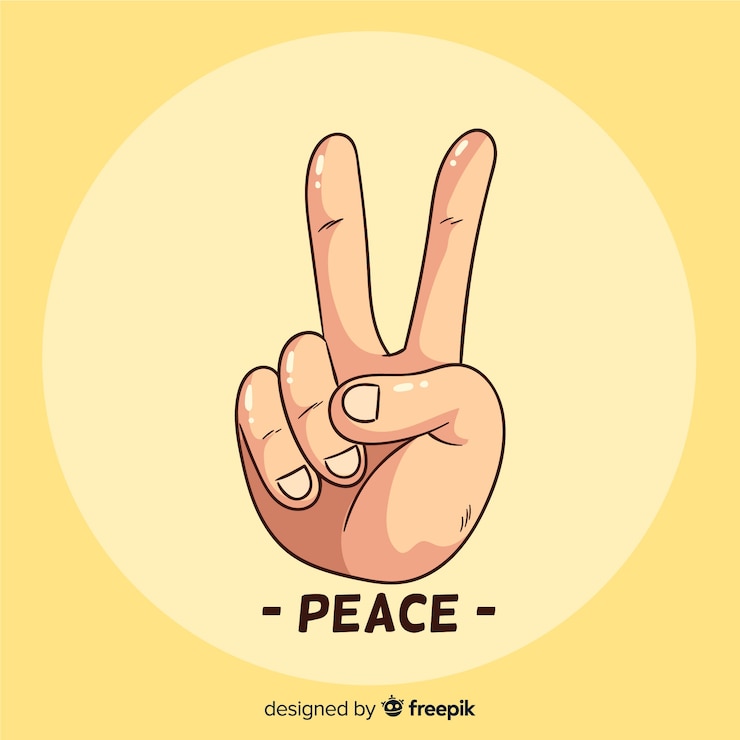 Gratis Vector vredesteken hand