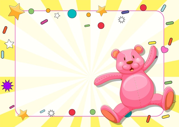 Gratis vector vreugdevol roze teddybeerfeest