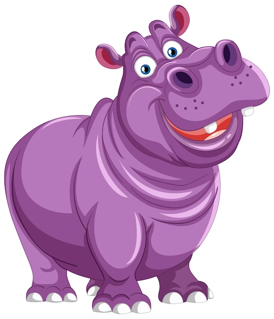 Gratis vector vreugdevol tekenfilm hippopotamus illustratie