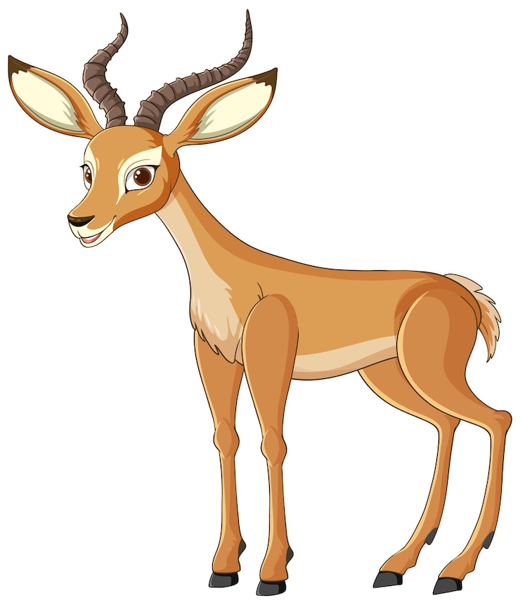 Gratis Vector vreugdevolle cartoon antilope illustratie