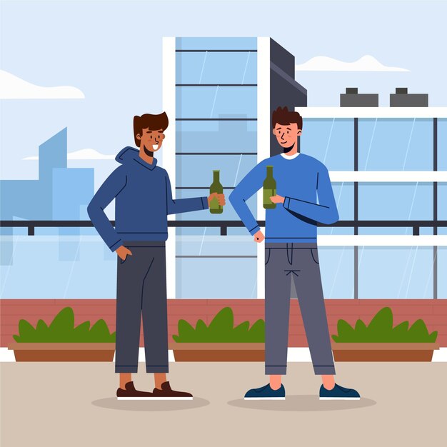 Vrienden juichen met een bier staycation