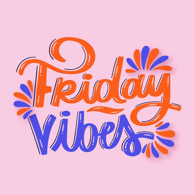 Gratis vector vrijdag belettering