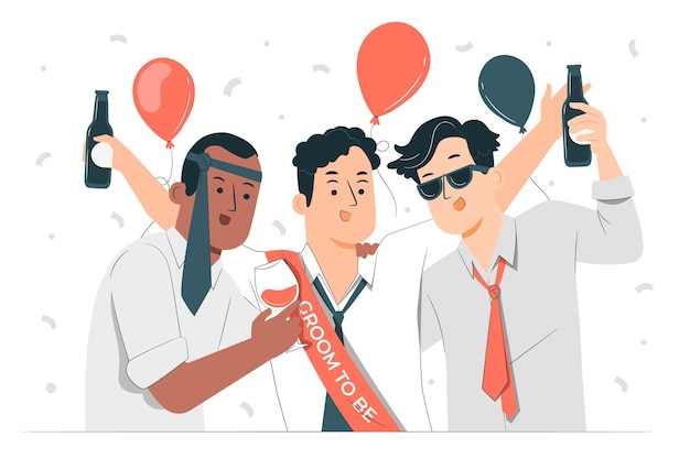 Gratis vector vrijgezellenfeest concept illustratie