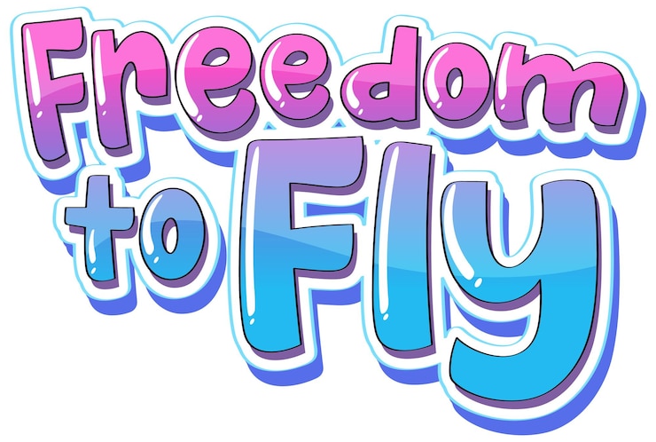 Gratis Vector vrijheid om typografieontwerp te vliegen