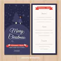 Gratis vector vrolijk kerstmis retro menu